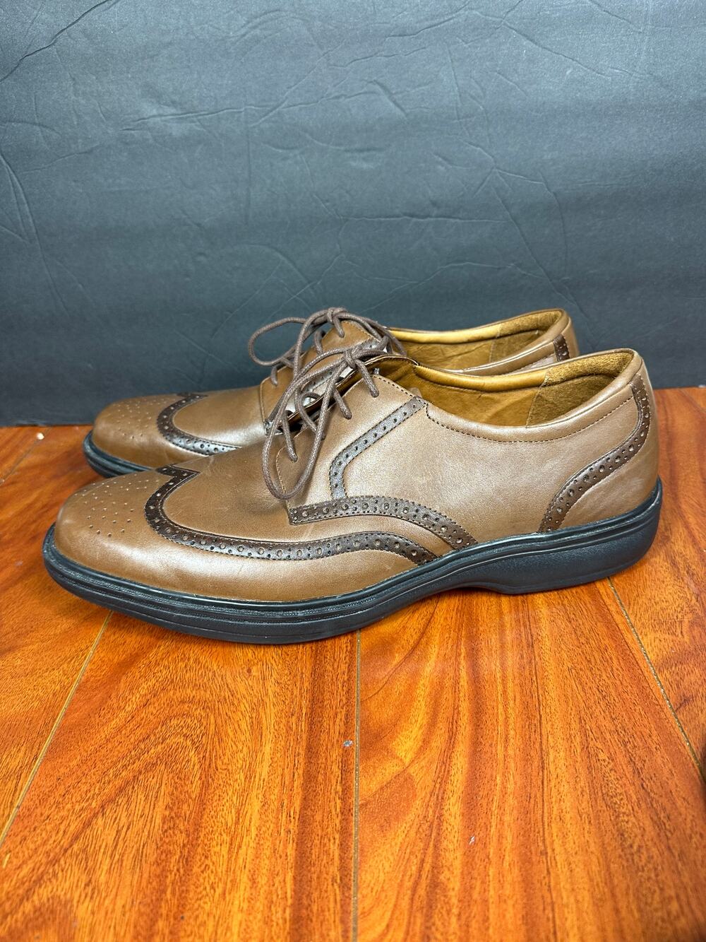 Dr. Comfort #8320 WING Mens Brown Leather Wingtip Oxford Shoes Size 13 M